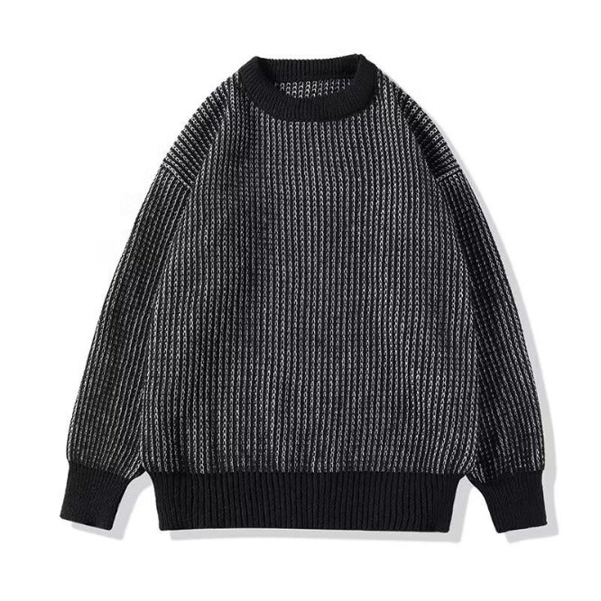Crew Neck Striped Sweater Knitted Mens Sweater HS Code 6110110000 HS Code 6110200090 - Customized Item