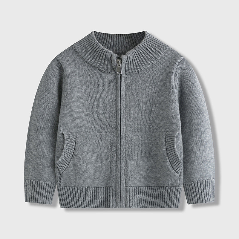 Children's Sweater Baby Cotton Jacquard Sweater Cardigan Zip Knitwear HS Code 6110200090 HS Code 6110200011 - Customized Item
