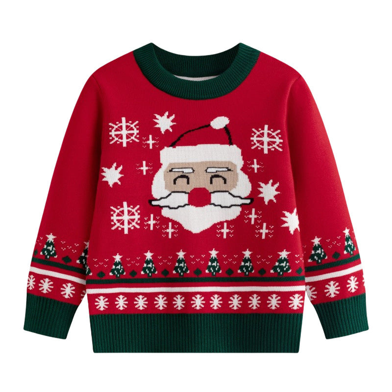Children's Christmas Sweater Baby Cotton Jacquard Sweater, Cute HS Code 6110200090 HS Code 6110200011 - Customized Item