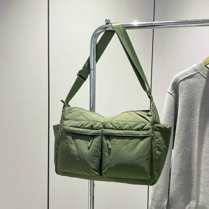 Casual Satchel Women's 2025 New Shoulder Bag Simple Solid Color Messenger Bag Class Commuter Bag Large Capacity Tote Bag