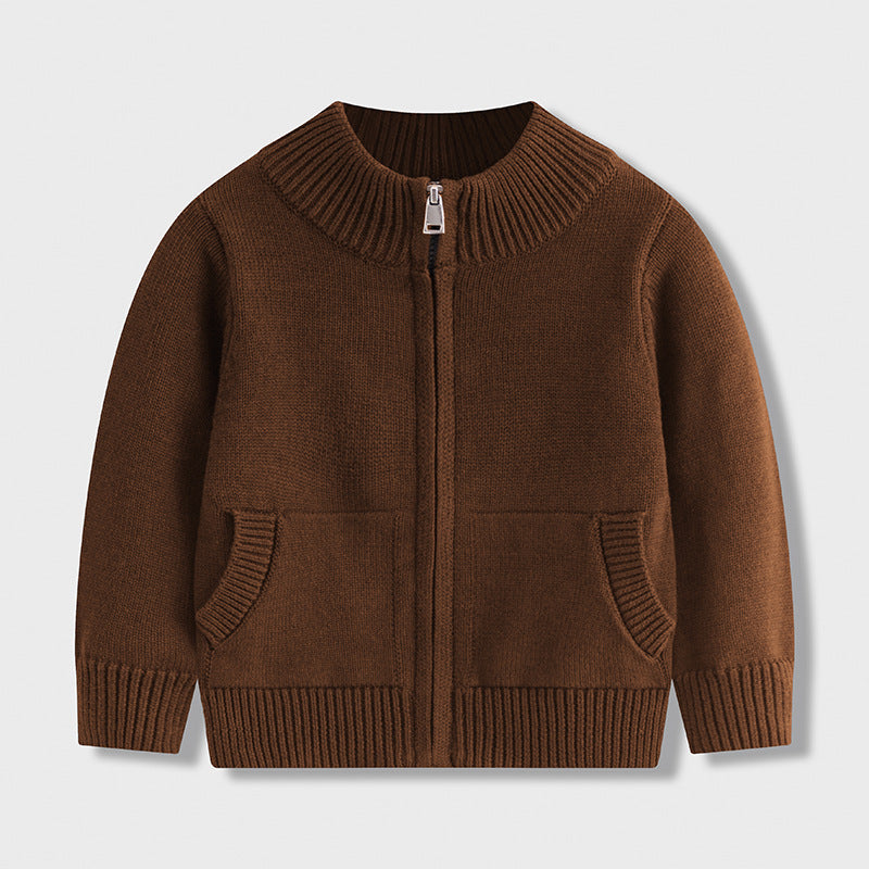 Children's Sweater Baby Cotton Jacquard Sweater Cardigan Zip Knitwear HS Code 6110200090 HS Code 6110200011 - Customized Item
