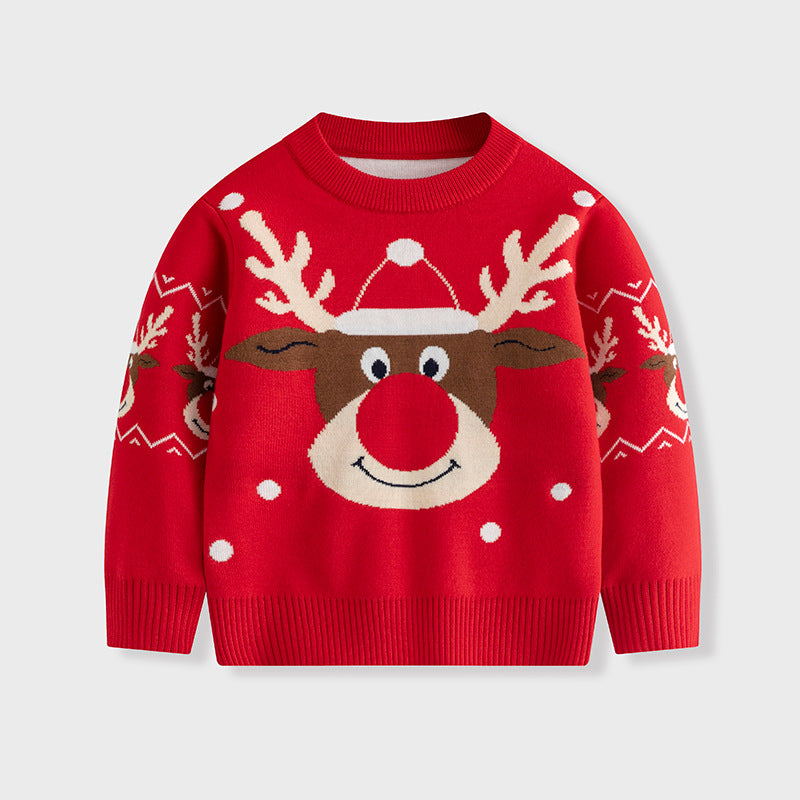 Children's Christmas Sweater Baby Cotton Jacquard Sweater 3 HS Code 6110200090 HS Code 6110200011 - Customized Item