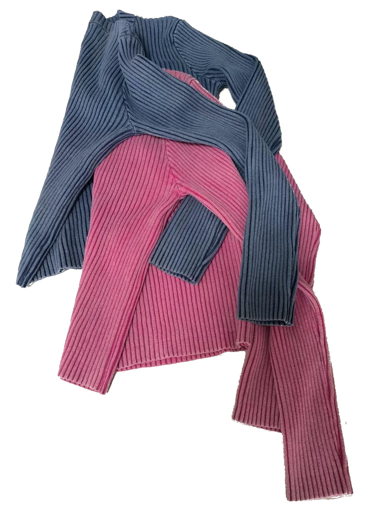 2025 Washing Rib Knit Sweater Cotton Blend Wool Knitwear HS Code 6109100000 - Customized Item