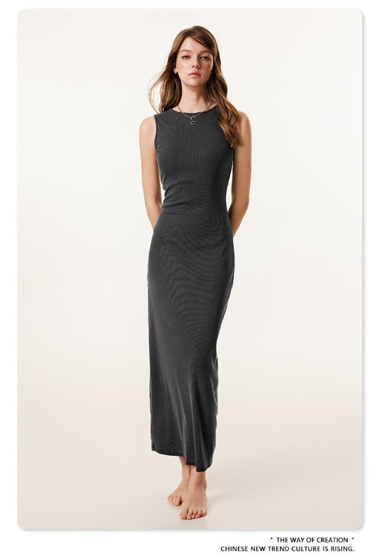 275gSlim Skinny Knitted Dress Sexy Modal Cotton Rib Vest Dress