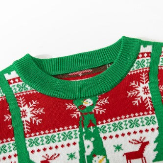 Children's Christmas Sweater Baby Cotton Jacquard Sweater 1 HS Code 6110200090 HS Code 6110200011 - Customized Item