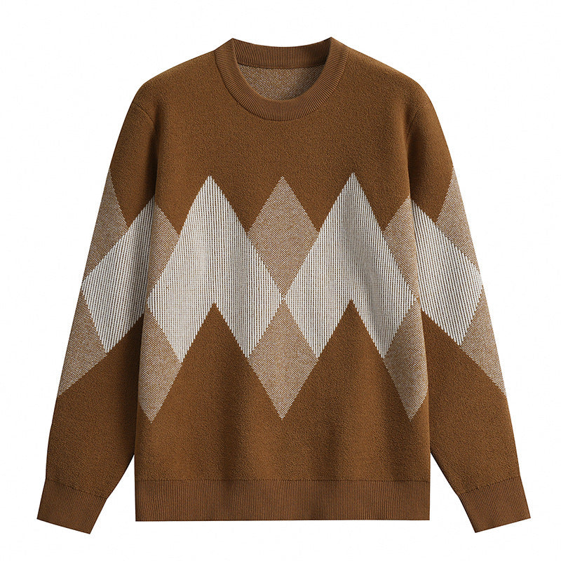 Jacquard Knit Sweater Cotton Polo Jumper HS Code 6109100000 - Customized Item