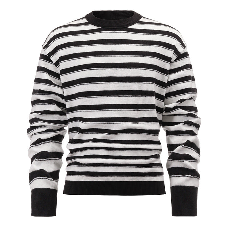 Jersey Knit Striped Mens Jumper Sweater HS Code 6109100000 - Customized Item