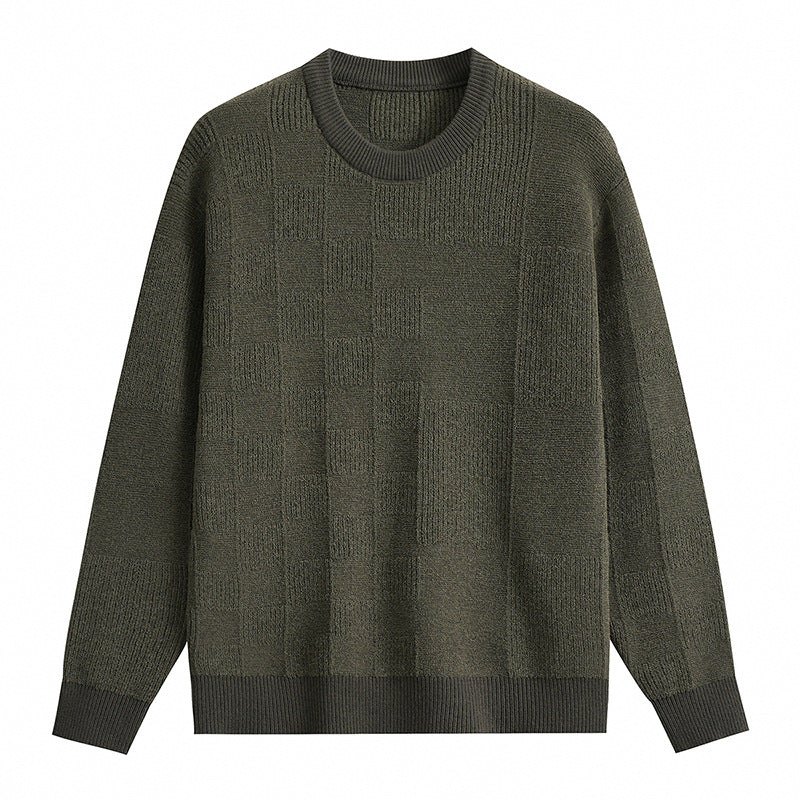 Knitted Crewneck Sweater Casual Plain Mens Jumper HS Code 6109100000 - Customized Item
