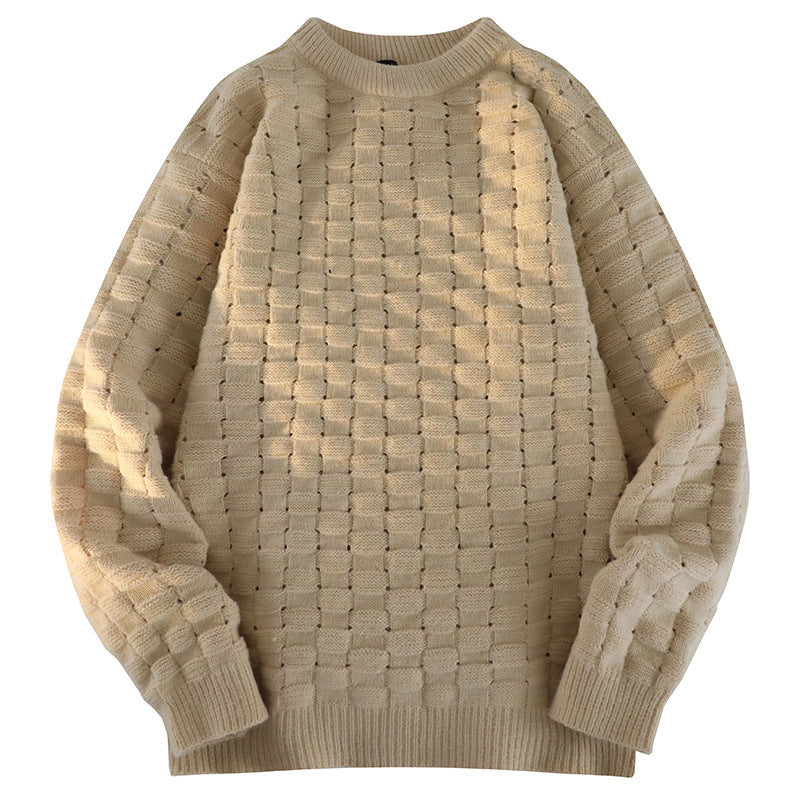 Wool Mens Sweater 400Gsm Crewneck Knitted Jumper HS Code 6109100000 - Customized Item