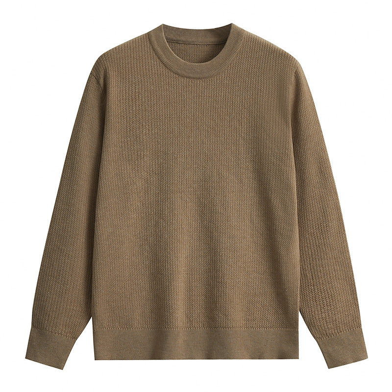 Crewneck Rib Sweater Casual Plain Mens Jumper HS Code 6109100000 - Customized Item