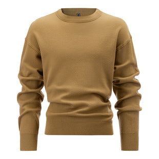 Green Brown Cashmere Mens Jumper Crewneck Sweater HS Code 6109100000 - Customized Item