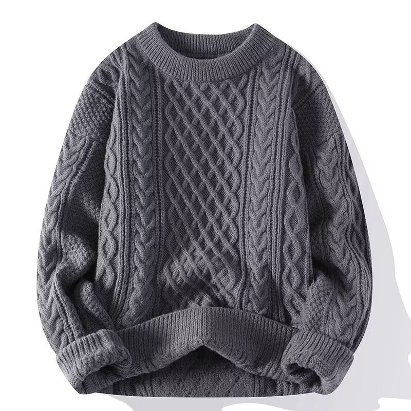 Cable Knit Sweater Casual Plain Mens Jumper HS Code 6109100000 - Customized Item