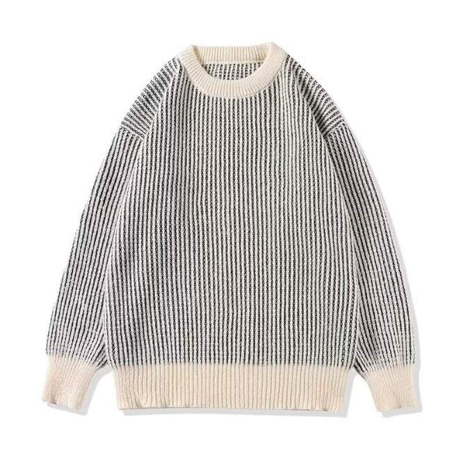 Crew Neck Striped Sweater Knitted Mens Sweater HS Code 6110110000 HS Code 6110200090 - Customized Item
