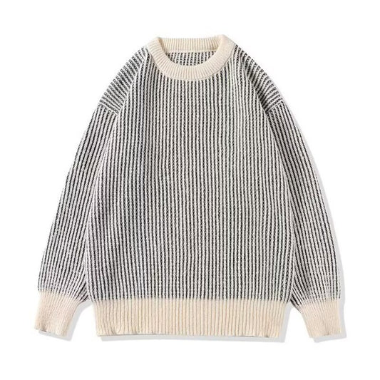 Crew Neck Striped Sweater Knitted Mens Sweater HS Code 6110110000 HS Code 6110200090 - Customized Item