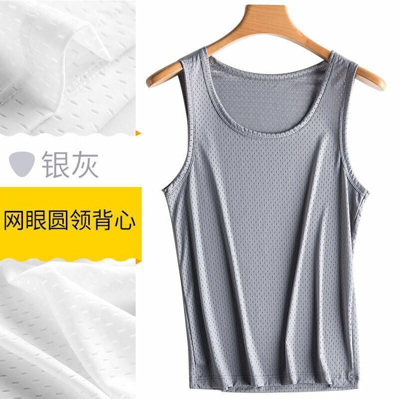 140g Summer Men's Fashion Vest Sports Fitness Solid Color Seamless Elastic Tank Top HS Code 6109100091 HS Code 6109909060 HS Code 6211399000