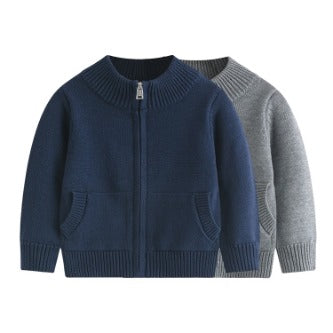 Children's Sweater Baby Cotton Jacquard Sweater Cardigan Zip Knitwear HS Code 6110200090 HS Code 6110200011 - Customized Item