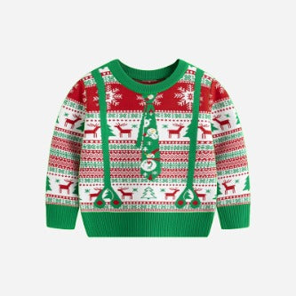 Children's Christmas Sweater Baby Cotton Jacquard Sweater 1 HS Code 6110200090 HS Code 6110200011 - Customized Item