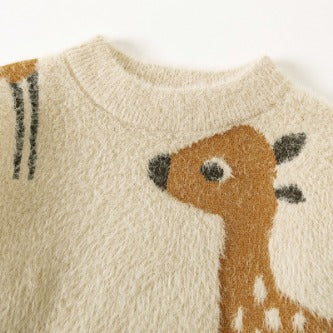 Children's Christmas Sweater Baby Cotton Jacquard Sweater Deer Sweater HS Code 6110200090 HS Code 6110200011 - Customized Item