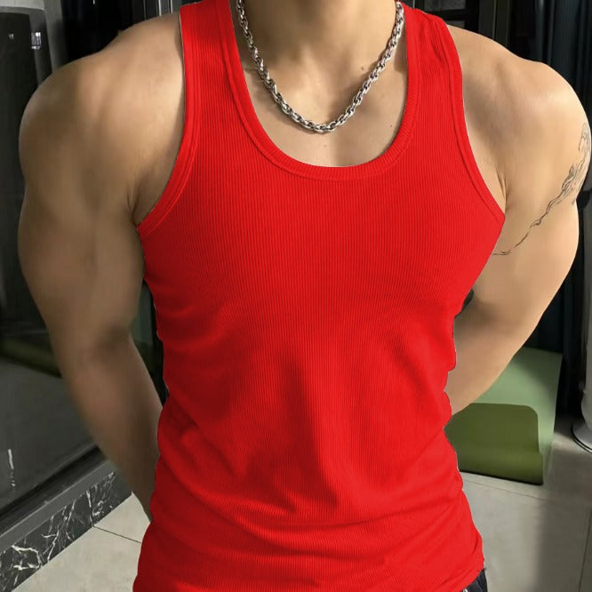 250 Gsm Men's Tank Top Cotton 100% Rib Vest Thickened Thick Threaded Vest HS Code 6109100091 HS Code 6109909060 HS Code 6211399000