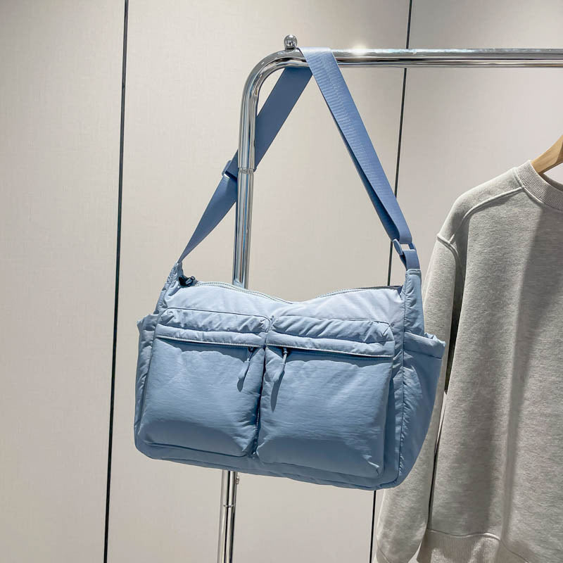 Casual Satchel Women's 2025 New Shoulder Bag Simple Solid Color Messenger Bag Class Commuter Bag Large Capacity Tote Bag