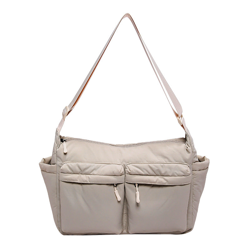 Casual Satchel Women's 2025 New Shoulder Bag Simple Solid Color Messenger Bag Class Commuter Bag Large Capacity Tote Bag