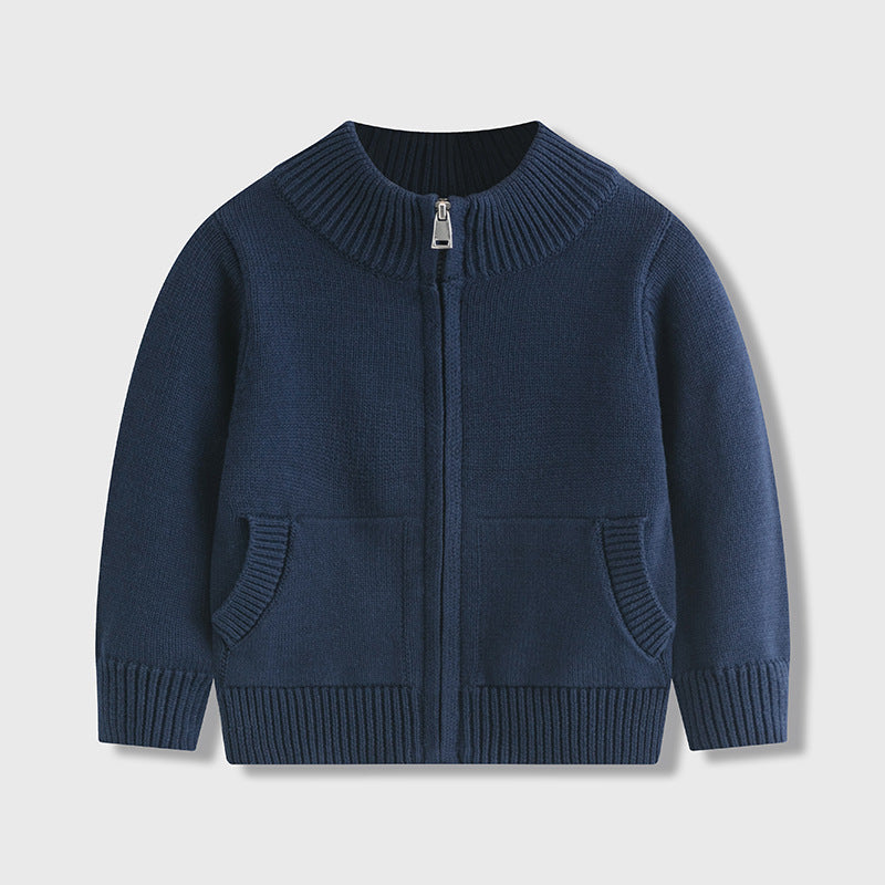 Children's Sweater Baby Cotton Jacquard Sweater Cardigan Zip Knitwear HS Code 6110200090 HS Code 6110200011 - Customized Item