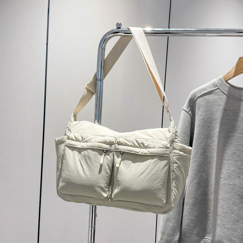 Casual Satchel Women's 2025 New Shoulder Bag Simple Solid Color Messenger Bag Class Commuter Bag Large Capacity Tote Bag