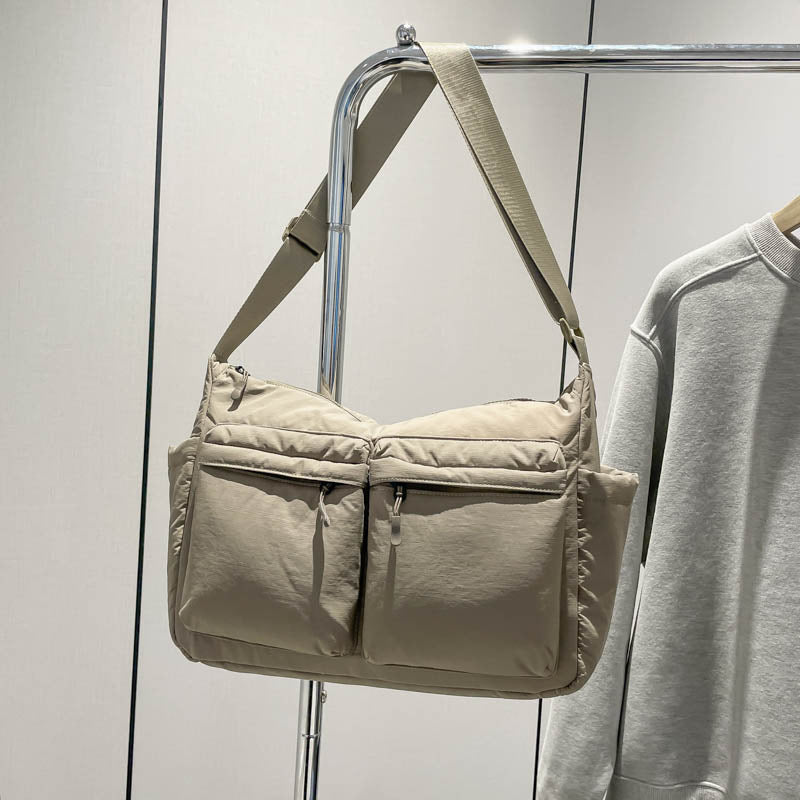 Casual Satchel Women's 2025 New Shoulder Bag Simple Solid Color Messenger Bag Class Commuter Bag Large Capacity Tote Bag