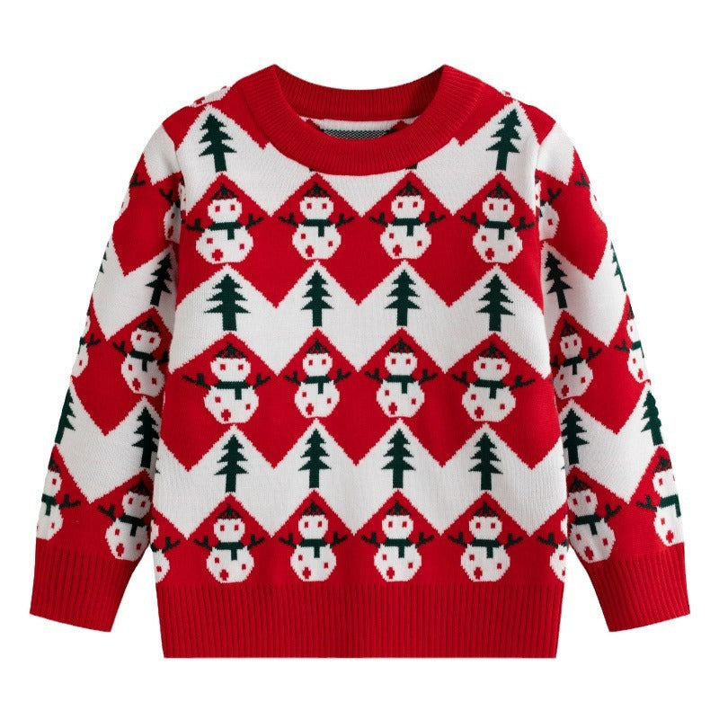 Children's Christmas Sweater Baby Cotton Jacquard Sweater 8 HS Code 6110200090 HS Code 6110200011 - Customized Item