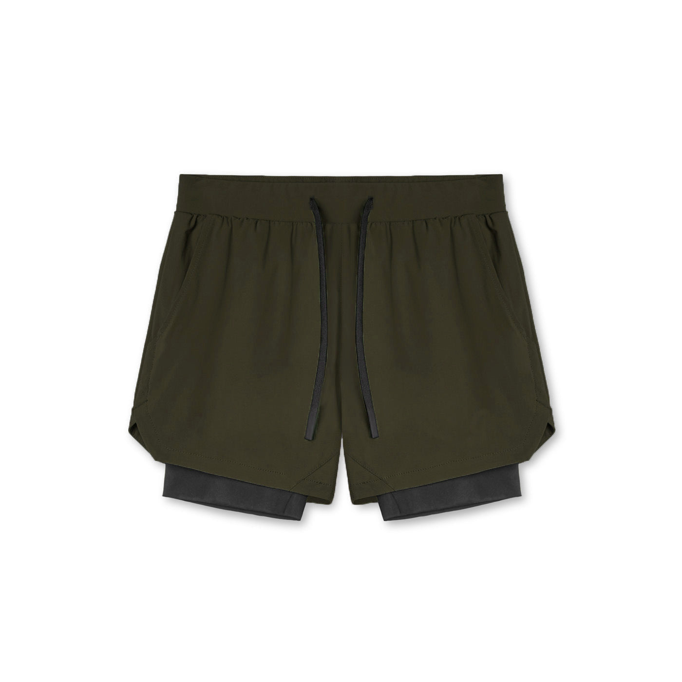 Double-layer shorts fitness sports five-point basketball pants men's brocade ammonia running training elastic quick-drying shorts American European size