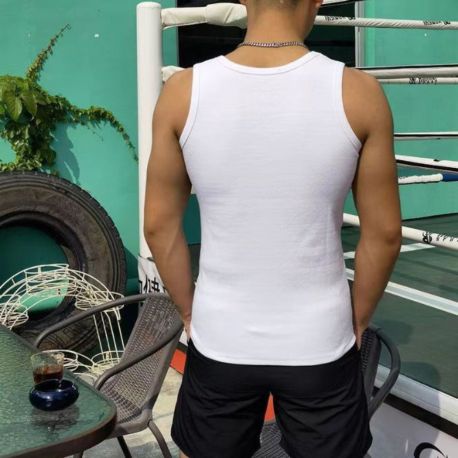 250 Gsm Men's Tank Top Cotton 100% Rib Vest Thickened Thick Threaded Vest HS Code 6109100091 HS Code 6109909060 HS Code 6211399000