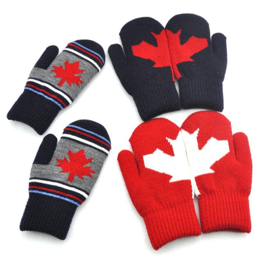 Winter Cold and Warm Double-layer Knitted Gloves, Maple Leaves, Gloves HS Code 4304002000 HS Code 6116100000