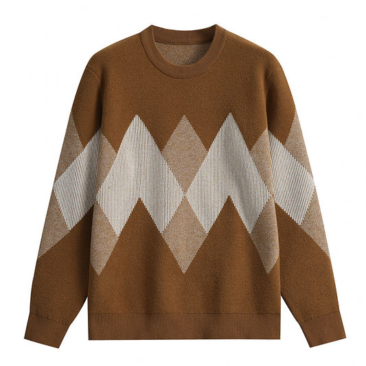 Jacquard Knit Sweater Cotton Polo Jumper HS Code 6109100000 - Customized Item