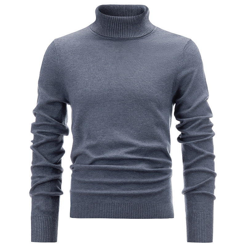 Blue Cashmere Mens Jumper High Collar Sweater  HS Code 6109100000 - Customized Item