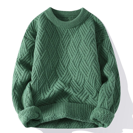 Green Wool Blend Mens Sweater  HS Code 6109100000 - Customized Item