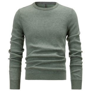 Green Brown Cashmere Mens Jumper Crewneck Sweater  HS Code 6109100000 - Customized Item