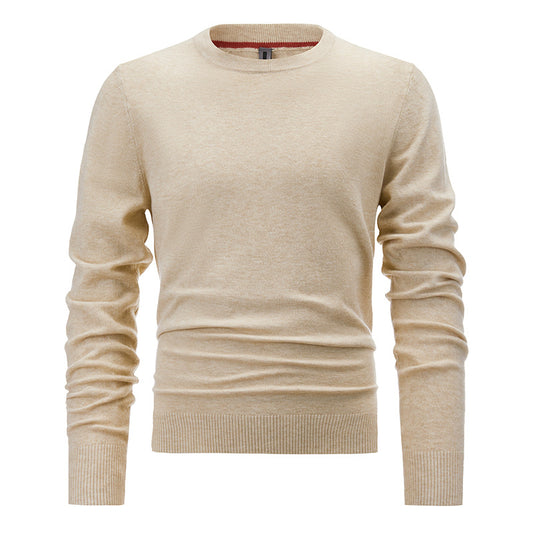 Cream Cashmere Mens Jumper Crewneck Sweater  HS Code 6109100000 - Customized Item