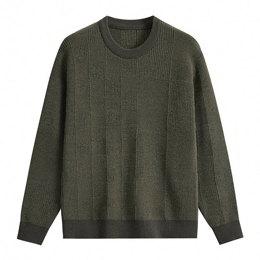 Knitted Crewneck Sweater Casual Plain Mens Jumper HS Code 6109100000 - Customized Item