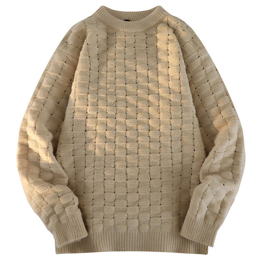Wool Mens Sweater 400Gsm Crewneck Knitted Jumper HS Code 6109100000 - Customized Item