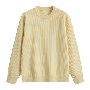 Crewneck Rib Sweater Casual Plain Mens Jumper HS Code 6109100000 - Customized Item